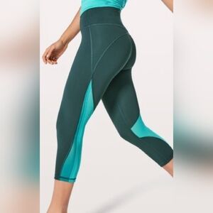Lululemon Athletica Two-Tone Teal Leggings Size 4